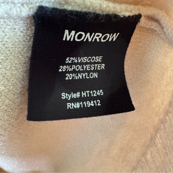 NWT $148 Revolve x Monrow Super Soft Color Block Raglan Cropped Pullover Sweater - Picture 7 of 11